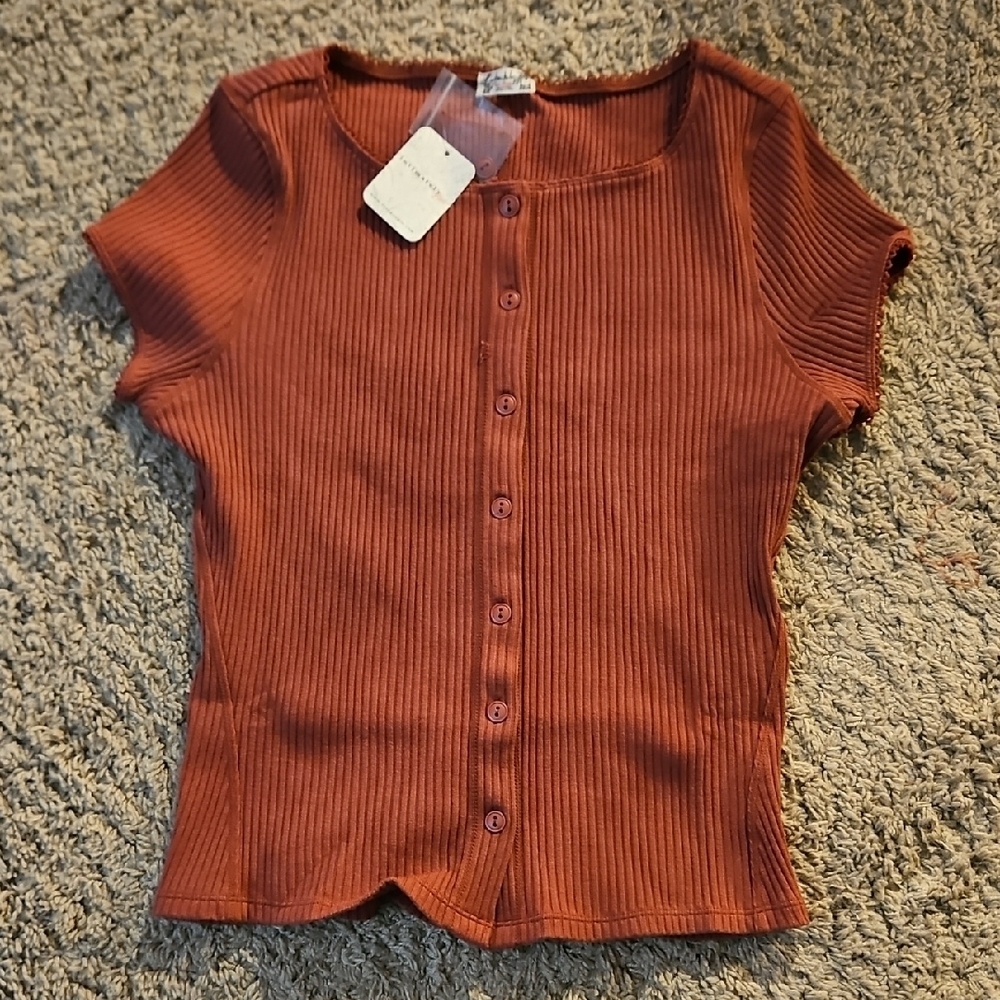Intimately Free People Most Wanted Cardigan In Rust - Picture 6 of 8
